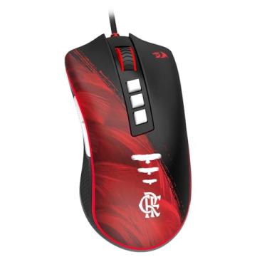 Imagem de Mouse Gamer Redragon Flamengo Attack Preto e Vermelho LED Vermelho PMW3327 12400 DPI