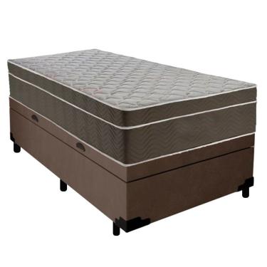 Imagem de Cama Box Baú Suede Solteiro + Colchão Sereneprime Molas Ensacadas 88x188x69 Cor:marrom
