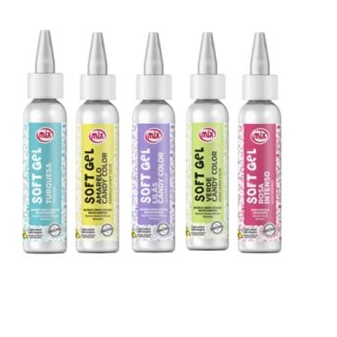 Imagem de Kit 5 Soft Gel Corante Comestível Para Pasta Americana Chantilly Glacê Mix