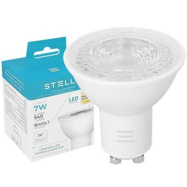 Imagem de Lâmpada Dicroica Super Led Mr16 7W Bivolt Gu10 Branco Quente - STELLA,