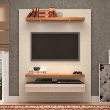 Imagem de Painel TV 55" Suspenso 1,40m com Luzes Led e Espelhos 100% MDF TB106E 