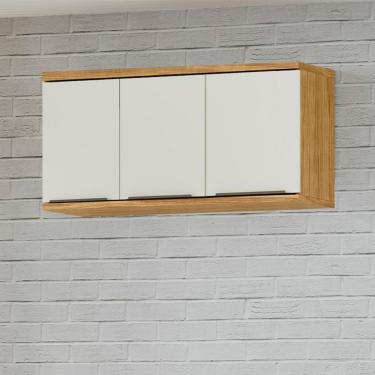 Imagem de Módulo De Cozinha Aéreo Armário 3 Portas 120cm - Verace Marrocos-off White