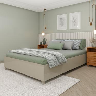 Imagem de Cama Box Casal Mônaco Tcil off White