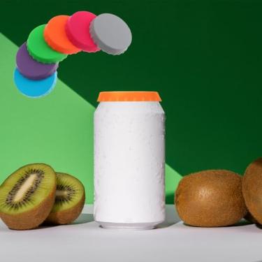 Imagem de Tampas de silicone para latas de refrigerante, tampas de lata de refrigerante reutilizáveis, capas de lata de cerveja, tampa de lata de silicone sem BPA, tampa e protetor para bebidas, suco, coca