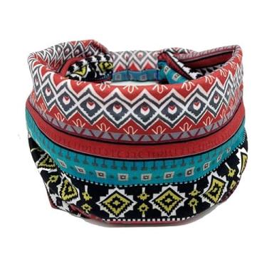Imagem de Bandanas largas Boho para mulheres, ioga, corrida, esportes, cabeça, bandana, suor, acessórios (azul)