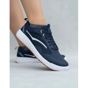 Imagem de Tênis Masculino Casual Adulto Bird Ultra Confortável Macio, Azul, 43