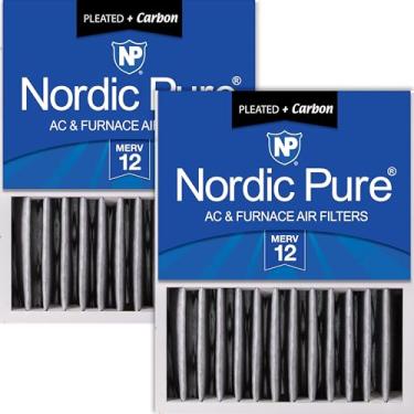 Imagem de Nordic Pure 16 x 20 x 5 (tamanho real: 38 x 49 x 49 x 11 3/8) Filtros de ar de substituição Honeywell Merv 12 Plus Carbon pacote com 2