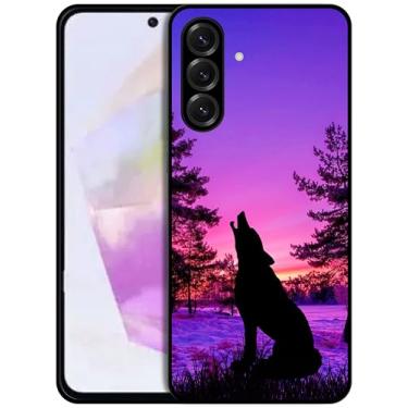 Imagem de SM CASES Capa para Samsung Galaxy A56 5G - Lobo ao pôr do sol design impresso 2D traseira de telefone capa protetora de borracha TPU à prova de choque para Samsung Galaxy A56 5G
