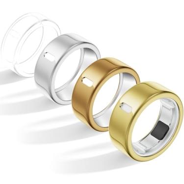 Imagem de Polyjoy Pacote com 4 capas compatíveis com Oura Ring Gen 4/Oura Ring Gen 3 Horizon/3 Heritage, carregando derectly, protetor de TPU antiarranhões para mulheres e homens malhando, tamanho 13