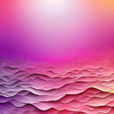 Imagem de Quadro Decorativo Abstract Waves Pink Purple Orange Gradients Arte Moderna para Parede 40x40cm