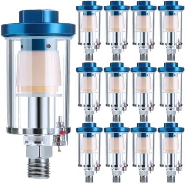 Imagem de Mudder Separador de óleo de água com filtro de ar comprimido 14 peças NPT de entrada e saída de filtro de aerógrafo separador de umidade para encaixe de compressor de linha de ar, 90 PSI
