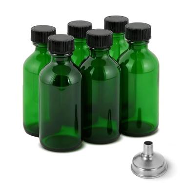 Imagem de DIDITIME Garrafas de shot de 59 ml com tampas e funis de aço inoxidável, garrafa de suco de vidro reutilizável, frascos pequenos de 60 ml com tampas para poção, doses de gengibre, óleos, suco