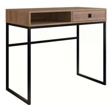 Imagem de Escrivaninha Estilo Industrial 1 Gaveta Om005 Mel Pp Milani Store Mel