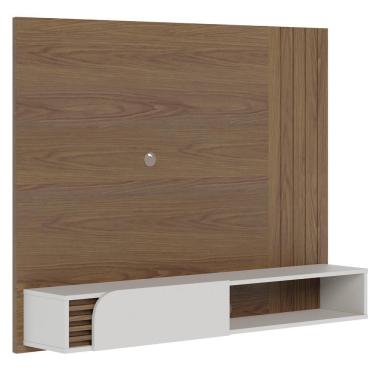 Imagem de Painel Para Tv 55 Pol Com Bancada Madrid C05 Amêndoa/off White Matte - Mpozenato
