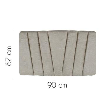 Imagem de Painel Estofada Bélgica 90cm Solteiro Para Cama Box Quarto Linho Bege