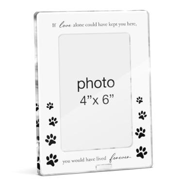 Imagem de FTRBXT Porta-retrato memorial para animais de estimação, simpatia, condolências, presentes de lembrança de luto, presentes para perda de gato, cachorro, animal de estimação, porta-retratos de acrílico