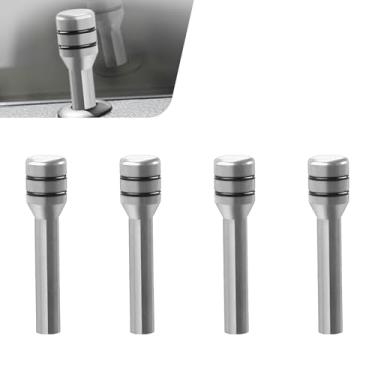 Imagem de Dogary 4 peças de tampa de fechadura de porta de carro, substituição de pinos de trava interna de alumínio, com acessórios decorativos de interruptor de anel de borracha, adequado para a maioria dos