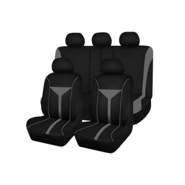 Imagem de FALVFUN Conjunto completo de capa de assento de carro, respirável, lavável, à prova de poeira, capa dividida para assento dianteiro e traseiro com zíper, protetor de cadeira interior automotivo