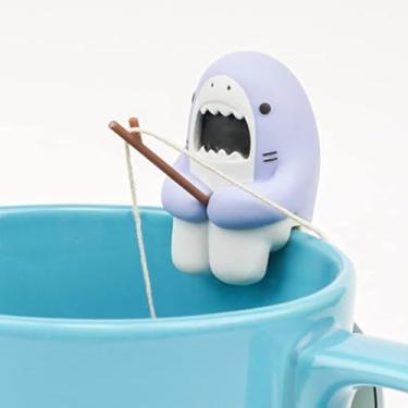 Imagem de Infusor de chá criativo em forma de tubarão, coador de chá de folhas soltas, filtro de chá engraçado em forma de animal para bebedores de chá, acessórios de tubarão, acessório de chá