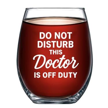 Imagem de Panvola Do Not Disturb This Doctor Is Off Duty Doctor Gifts Dr. Mom Dad Husband Wife Boyfriend Girlfriend Medical Student Copo de vinho sem haste para vinho tinto branco 500 ml