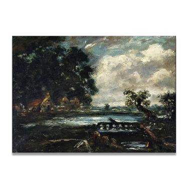 Imagem de LKXGRRSFG Vista na tela StourJohn Constable: Cenas autênticas da natureza britânica do século 19, arte da Royal Academy 50 x 70 cm sem moldura