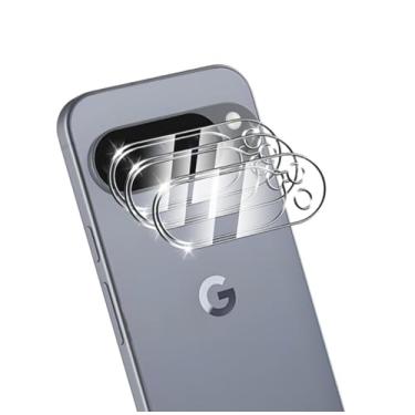 Imagem de Pacote com 3 protetores de tela de lente de câmera de vidro temperado para Google Pixel 10 Pro, capa protetora brilhante HD Ultra Slim Fit - Transparente