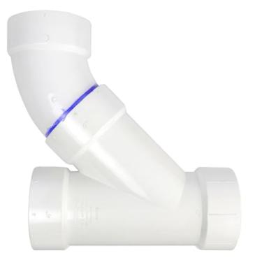 Imagem de SUPPLYGIANT Pacote com 10 3 polegadas PVC DWV Combinação Wye & 1/8 Curva 45° Cotovelo Hub – Dreno de PVC Branco, Encaixe de Resíduos e Ventilação