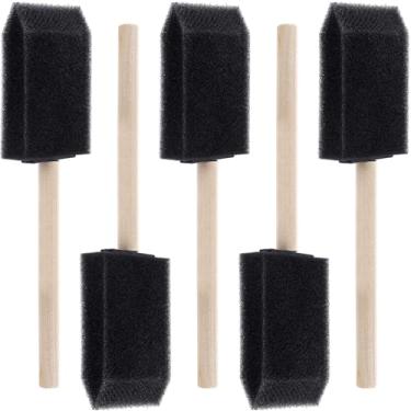 Imagem de CustomyLife 5 pincéis de tinta de espuma, pincel de tinta de esponja com cabo de madeira de 5 cm, ferramenta de pintura de esponja para detalhes, coloração, vernizes, área grande e projetos de