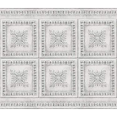 Imagem de Brewster BHF2769 Cream Vintage Tin Peel & Stick Backsplash, metálico