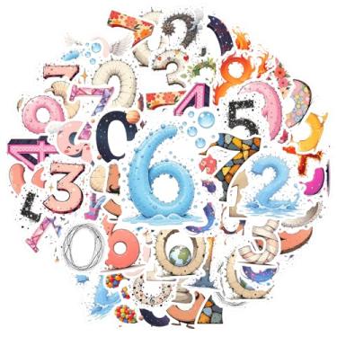 Imagem de 50 peças de números, personagens divertidos, fofos, adesivos educativos de papelaria, adesivos educativos de graffiti para telefone faça você mesmo, guitarra, notebook, mala, copo, laptop, motocicleta