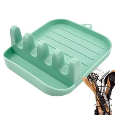 Imagem de Descanso de colher, suporte de tampa e descanso de colher | Rack de tampa de armazenamento de tampa de panela - Rack organizador de panelas de cozinha Rack multifuncional para utensílios de