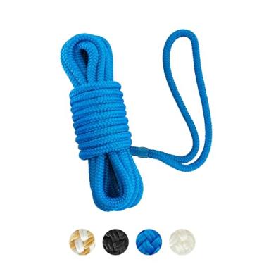 Imagem de BLUEWING Linhas de doca de nylon trançado duplo com laço de 30.5 cm 7.6 m 3/20.3 cm 10 mm Marine Docking Corda de barco azul