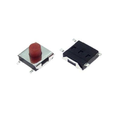 Imagem de 100 peças 6 * 6 * 4,3 mm interruptor SMD interruptor de toque 4 pinos interruptores de botão vermelho SMD tact switch 6x6x4.3mm