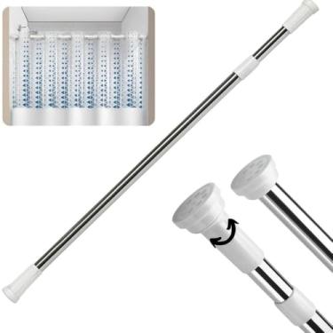 Imagem de Barra Ajustável para Cortina de Banheiro, Extensível 70-120cm, Varão para Cortina de Banheiro, Varões e Trilhos para Cortinas Qualidade Premium