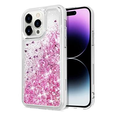 Imagem de WORLDMOM Capa para iPhone 14 Pro, capa protetora de TPU (poliuretano termoplástico) brilhante para iPhone 14 Pro [6,1 polegadas 2022], ouro rosa