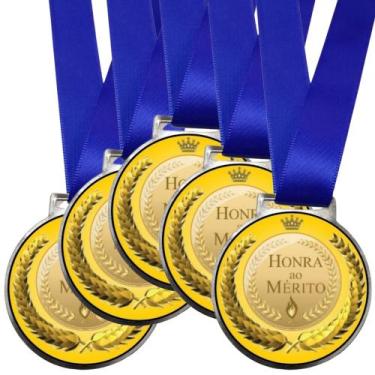 Imagem de Kit 50 Medalhas, Medalha Honra ao Mérito para Premiação Adesivada, 50m