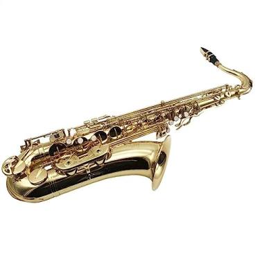Imagem de Saxofone Tenor Profissional Bb Toque Confortável Laca Dourada Sax Tenor Jazz Instrumento