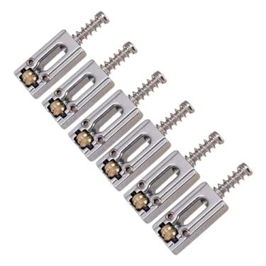 Imagem de Generic Conjunto de 6 Carrinhos para Ponte Tremolo, Reparo Profissional, Fácil de Usar, Robustos E de Alto Desempenho, em Liga de Zinco E Ferro, Prata