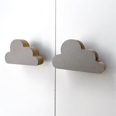 Imagem de 3 Puxadores Nuvem Céu Infantil Gaveta Móveis Cômoda Armário (Cinza)