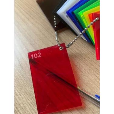 Imagem de Chapa de Acrílico Vermelho Transparente 2mm 100x100cm Placa Premium Cast Virgem 100 por cento de Pureza | 1,0x1,0m Comunicação Visual | Dobrável | Corte a Laser | 1000x1000mm