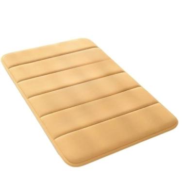 Imagem de Tapetes Ultra Soft Absorvente Antiderrapante Macio Secagem Rápida Poliéster tapetes para banheiro(Caqui,Kit com 2)