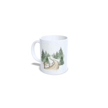 Imagem de Caneca Branca com Frase Inspiradora, Design Floral com Folhas e Laço, Mensagem de Esperança, Cerâmica (23207)