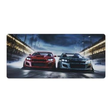 Imagem de Vermelho azul JDM carro R32 tapete de mesa de corrida tapete de mouse pad antiderrapante grande material de escritório tapete de mesa de borracha impermeável para escritório jogo casa 40 x 90 cm