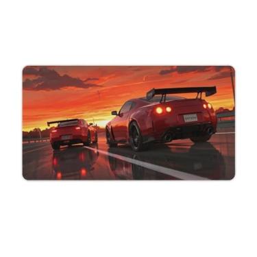 Imagem de HouLaiZhe Sunset JDM 350Z Racing Speed ​​Sports Cool Gaming Mouse Pads JDM Car Desk Pads Grandes Mousepads para teclado de mesa Tapete de computador 40 X 75 cm