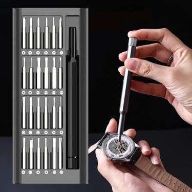 Imagem de Kit de chave de fenda de precisão 25 em 1, conjunto de ferramentas de reparo magnético com estojo resistente para eletrônicos, telefone, computador, laptop, relógio e óculos, chaves de fenda de nível