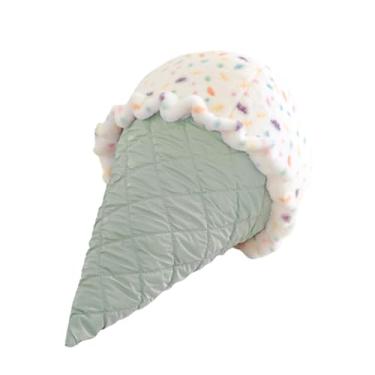 Imagem de FEEZUSH Almofada de pelúcia de sorvete, pelúcia de sorvete, travesseiro de pelúcia para alimentos, presente de decoração de casa para crianças e adultos (azul lago)