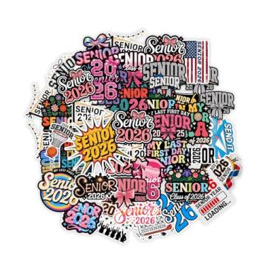 Imagem de Pacote de adesivos Senior 2026 60 peças, adesivos divertidos de formatura com classe de 2026, último primeiro dia, citações do último ano e designs escolares coloridos perfeitos para diários, álbuns