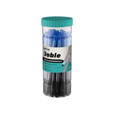 Imagem de Caneta Esferografica Bazze Doble 1.0 mm Azul Preto Pote 24 Unidades