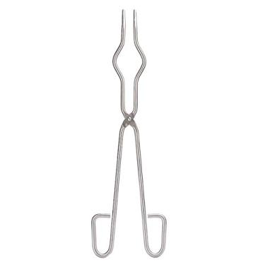 Imagem de Pinça para cadinho Braçadeira de laboratório profissional resistente de aço inoxidável 40 cm Design ergonômico para manuseio preciso de copo em laboratórios de química Construção