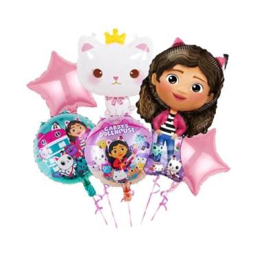 Imagem de Decorações De Festa De Aniversário Gabby Dollhouse Rosa, Suprimentos P